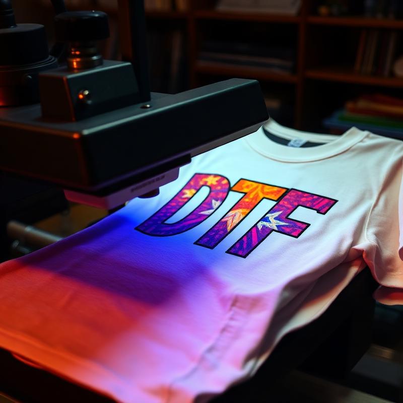 DTF transfer being pressed